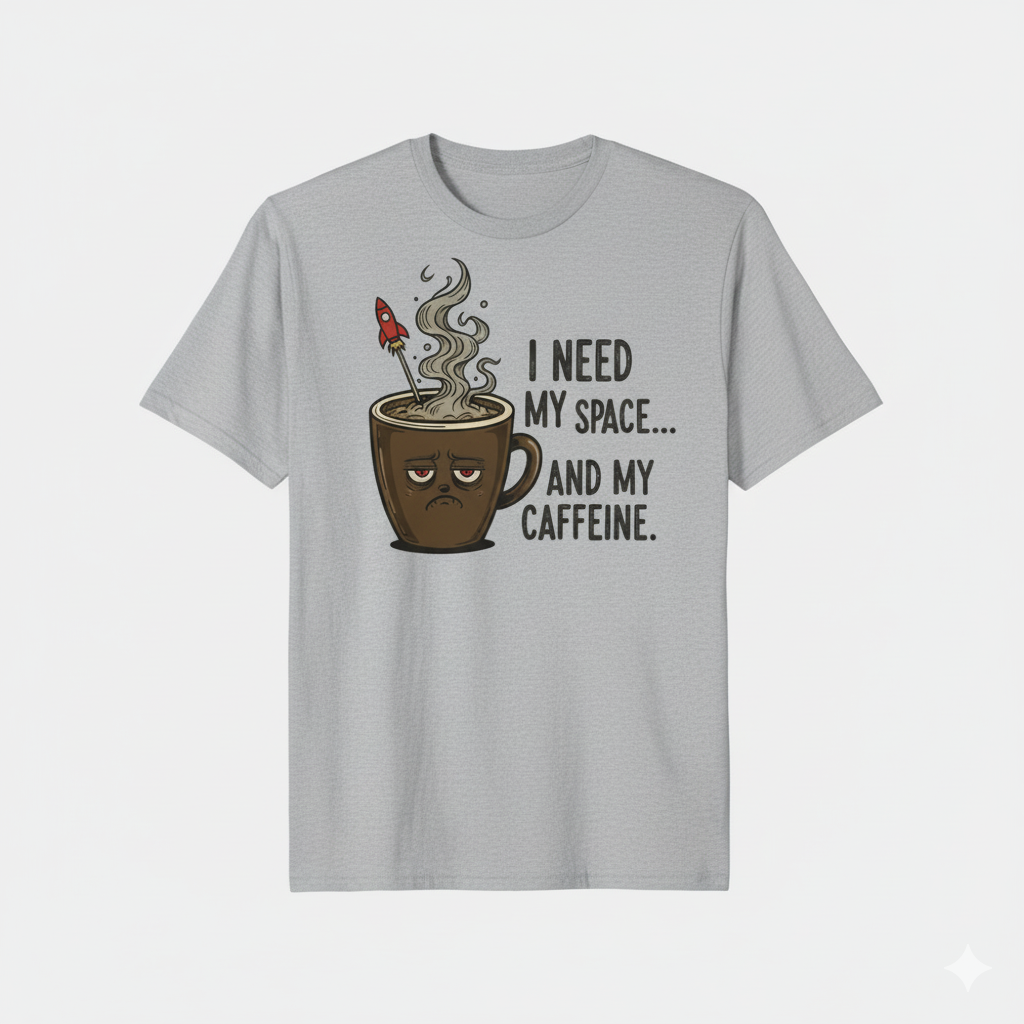 I Need My Space & Caffeine Tee