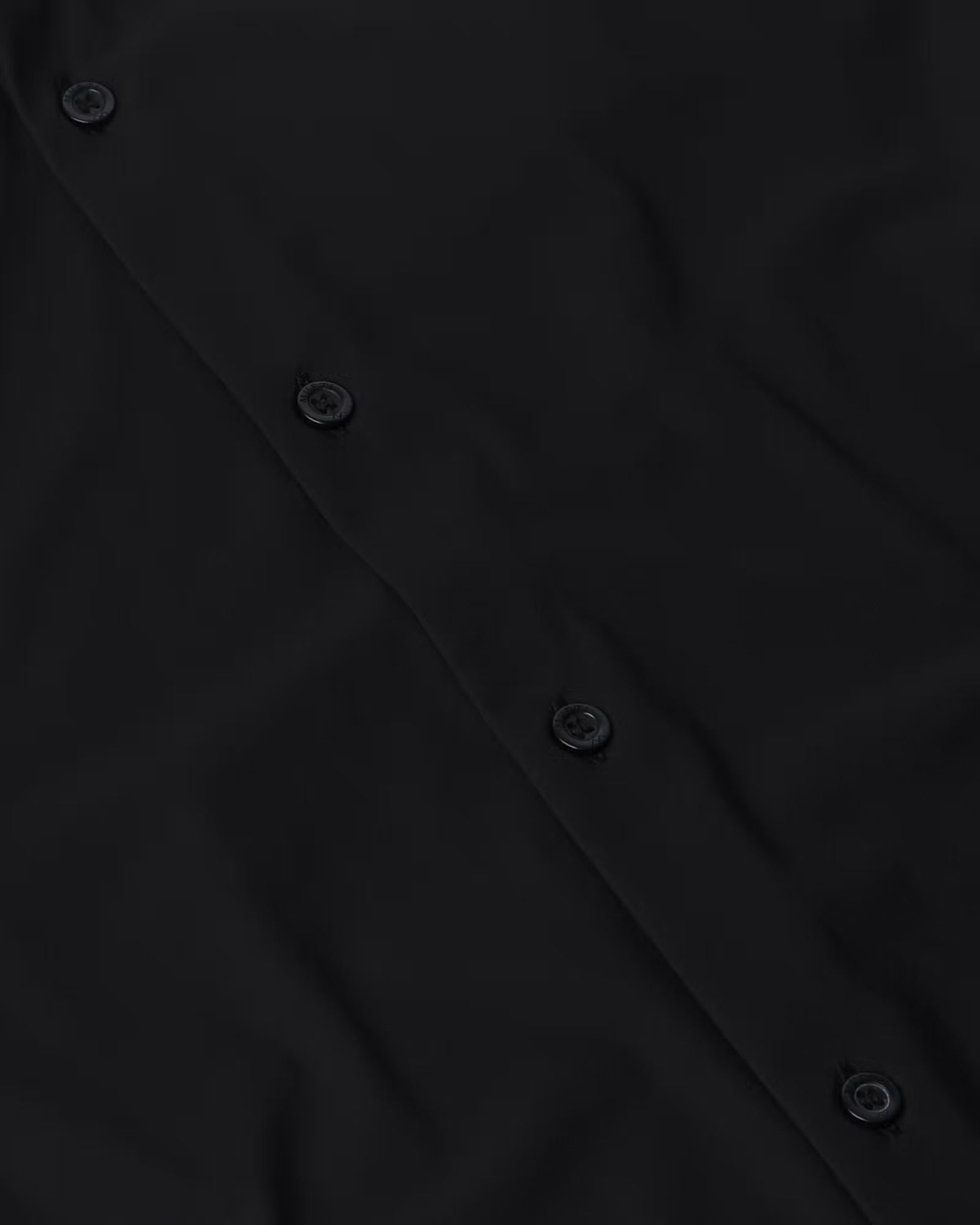 Black Stretch Plain Slim Fit Casual Shirt
